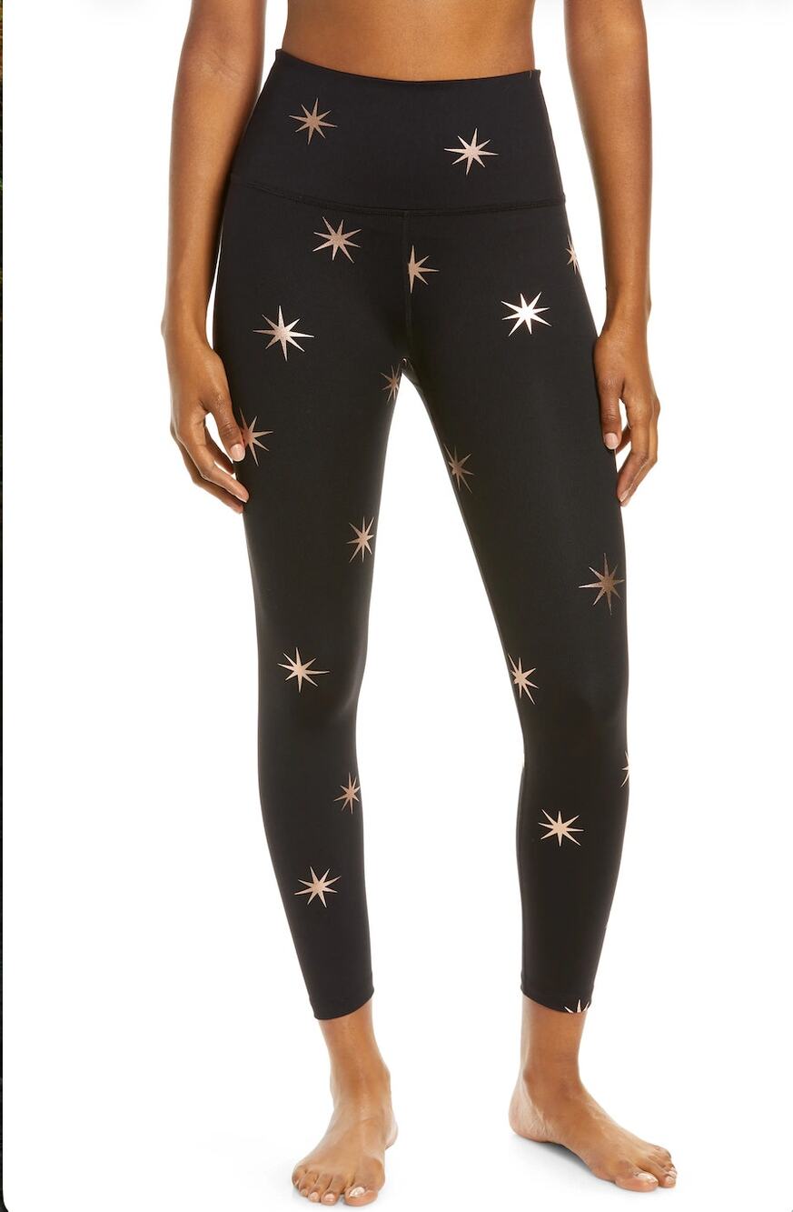 Beyond Yoga High Waist Midi Leggings Celestial Stars Size XS Athleisure Yoga
